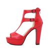 Fashion Summer Sexy T-Strap Sandals For Women Platforms Super High Heels Wedding Office Sandals Shoes Woman Zipper Gladiator Sandals