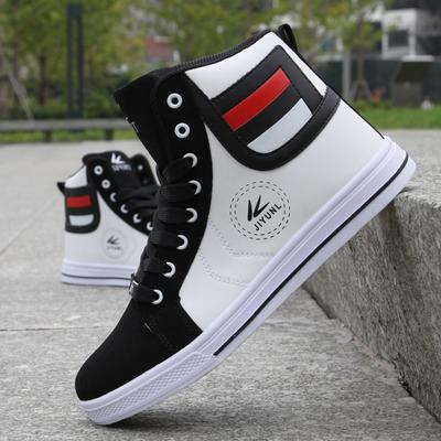 Módní pánské tenisky s kulatou špičkou a vysokým svrškem, ležérní vulkanizovaná obuv, šněrovací skateboardová obuv, nejnovější styl, 3 barvy