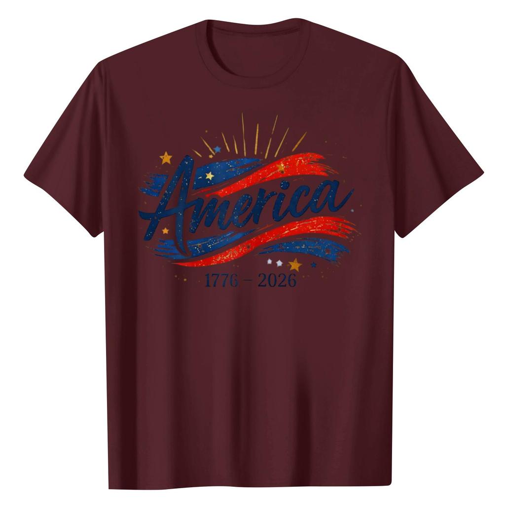 Unisex Round Neck Casual Digital Printed Short Sleeved T-shirt Top