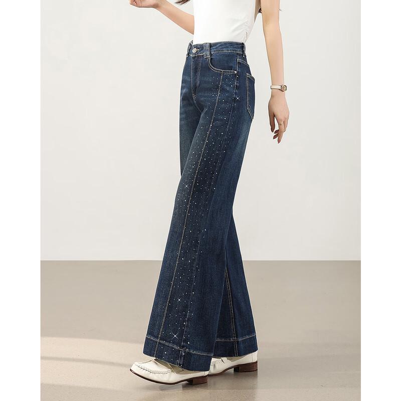 TERRE BLEUE Women s High-Waisted Flared Denim Jeans M
