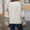 European & American 2026 Autumn/Winter Retro Plaid Patchwork Loose Long Sleeve Hoodie for Women