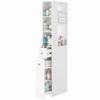 Narrow Tall Bathroom Cabinet 135 Cm Bathroom Cabinet With 2 Drawers White