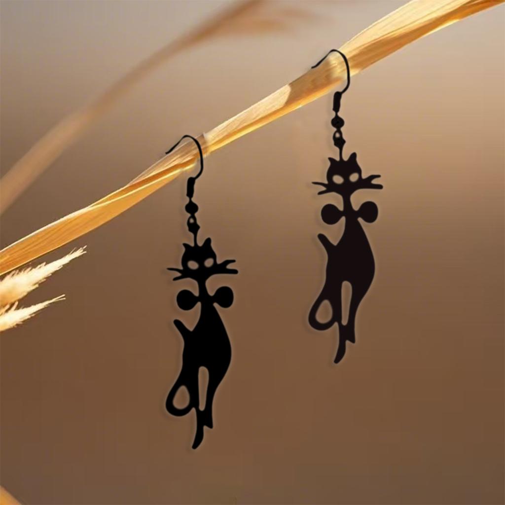 Einfache Katzenohrringe, personalisiertes Design, süßes Temperament, trendige Damenohrringe.