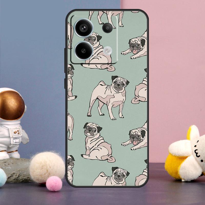 Cute Pug Dog Case For Xiaomi Redmi Note 14 9 10 11 12 13 15 Pro Plus Redmi 15 15C 10C 12C 13C 14C Cover
