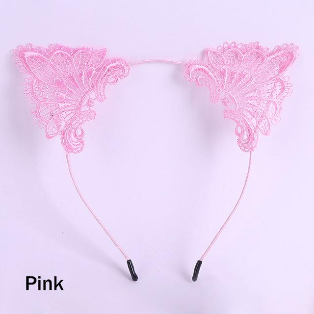 Lace Cat Ears Headband Kitten Cosplay  Accessories Pet Play