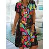 Robes Imprimées Élégantes et Mode pour Femmes pour le Printemps et l'Été, Décontractées pour le Voyage et le Quotidien, Belles Robes pour Femmes à Col en V