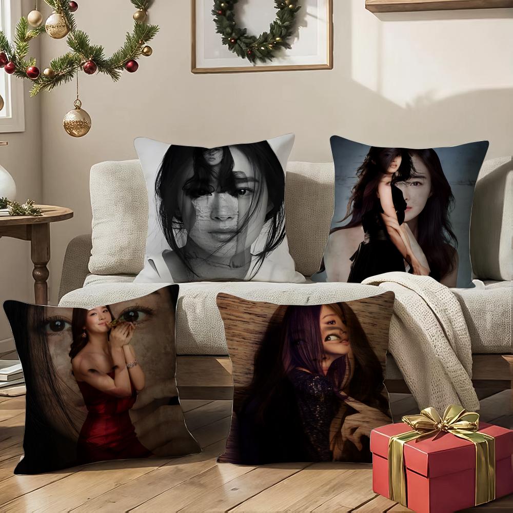 Kim Taehee Actress Cushion Cover Pattern Printed Pillowcase For Living Room Sofa Cushion Cover & Bedroom Decor
