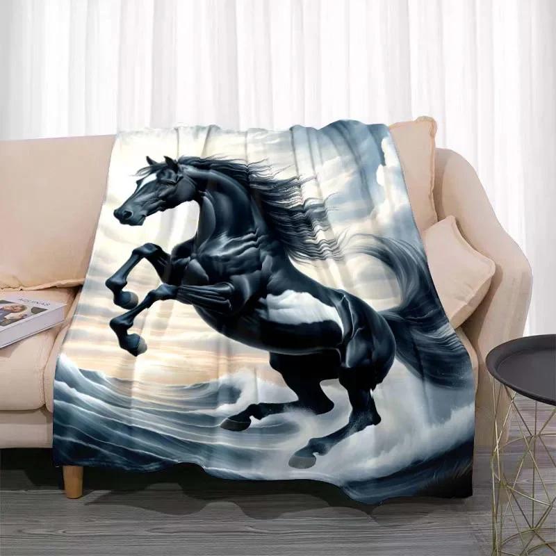 3D Tier Pferdemuster Heimdecke Einhornmuster Schlafzimmer Wohnzimmer Dekoration Picknickdecken für Kinderzimmer Bett Geschenk