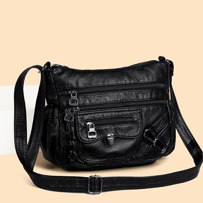 New Trendy Fashion Women's Bag Shoulder Bag Lightweight Pu Soft Leather Crossbody Simple Mother Bag