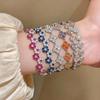Elegant Zircon Love Heart Flower Bracelet for Women: Fashionable & Versatile Hand Jewelry