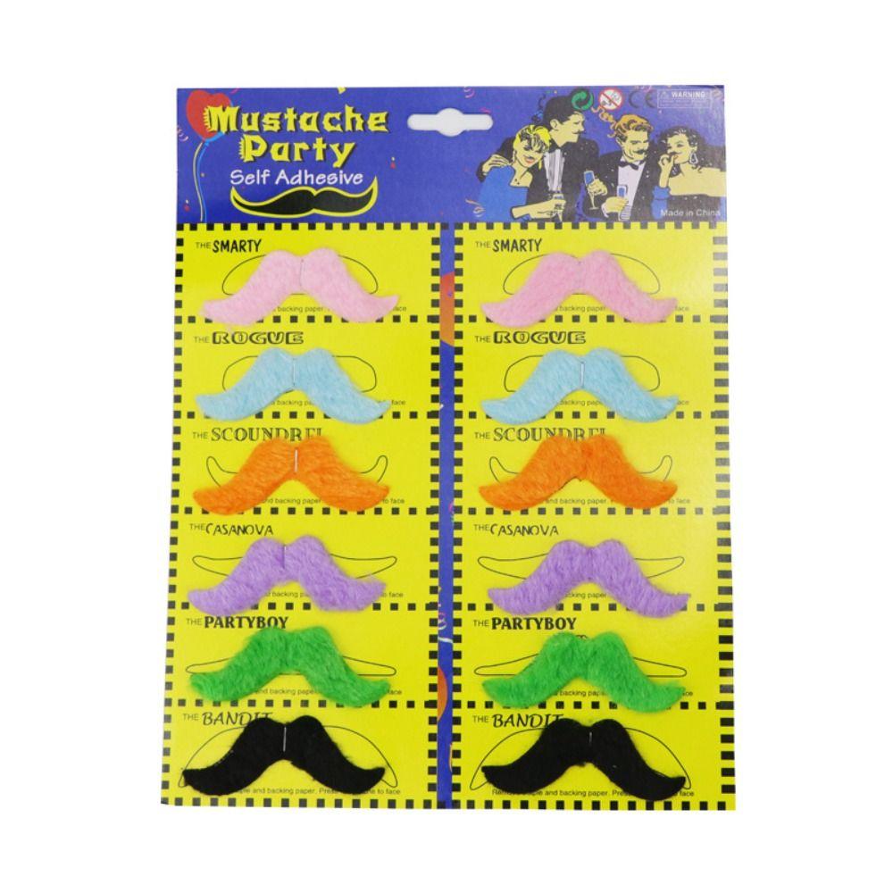 

12pcs Prank Trick Funny Costume Mustache Funny Pirate Party Mustache Halloween C