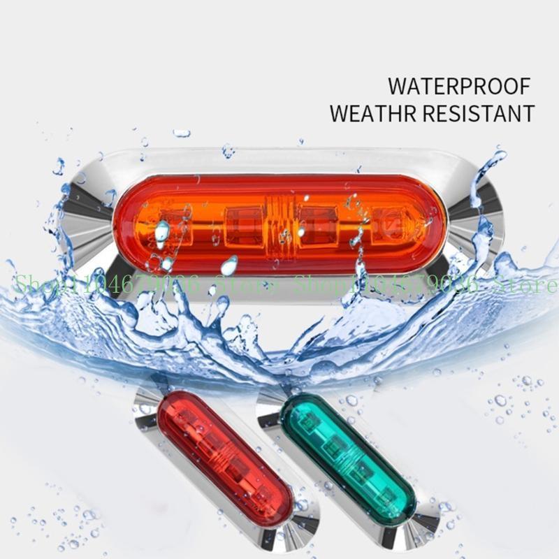 652F LED Front Rear Side Marker Light for Boats Truck Trailer Waterproof