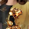 Luxury Women's T Shirt Floral Print Harajuku Clothes O Neck Casual Short Sleeve Tees Daily Y2k Blouse Oversized Tops