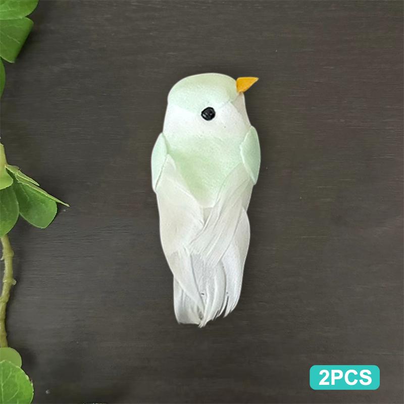 2Pcs Cute Artificial Birds Fake Foam Animal Simulation Feather Birds Models Tit Diy Craft Home Garden Floral Ornament Decoration
