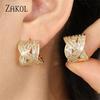 ZAKOL Irregular Simple And Elegant CZ Zircon Stud Earrings Fashionable Charm Party Jewelry Accessories For Women