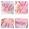 Pack of 2 Super Soft Corals Fleece Bath Cap Rainbow Gradients Fast Drying Elastic Hair Towel Wrap Turban for Women