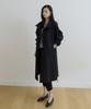 LINGSEOUL High Neck Trench Coat-Black