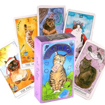 10.6*6.5cm Katzen-Tarot: 78 Karten (Skurriles und humorvolles Tarot-Deck, Strumpffüller für Kätzchenliebhaber)