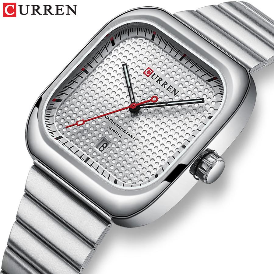 CURREN 8460 Men's Quartz Business Watch – Waterproof, Steel Band, with Calendar.