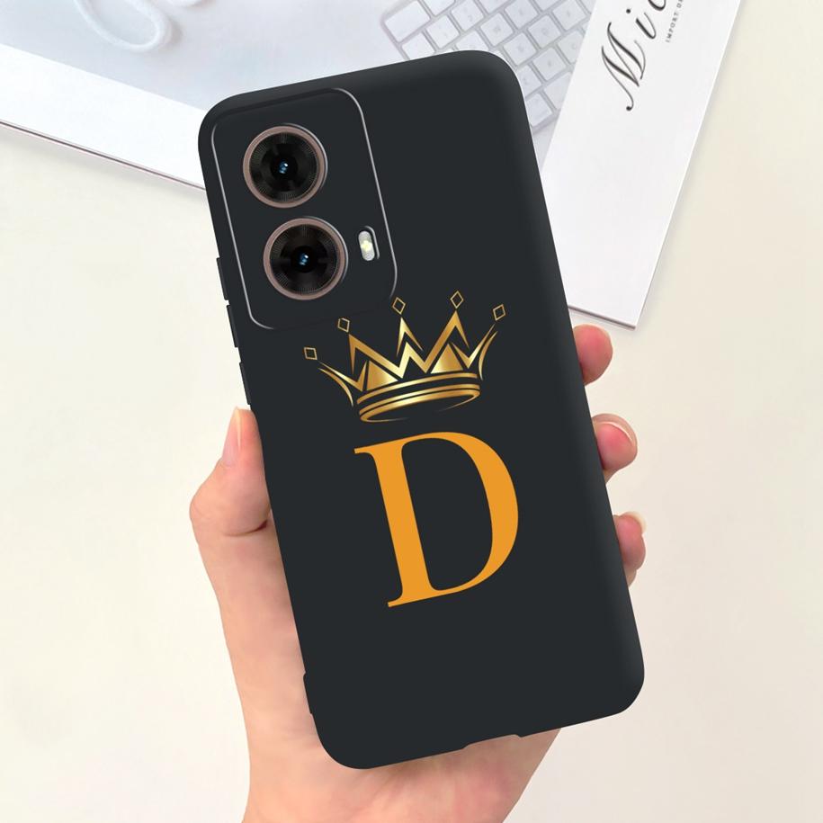 For Motorola Moto G85 Case 2024 New Luxury Initial Letters Soft Silicone Protective Cover For Moto G85 5G G 85 Shockproof Bumper