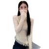 Irregular Tassel Turtleneck Knitted Sweater Women's Winter Temperament Slim and Thin Long-sleeved Sweater with Base