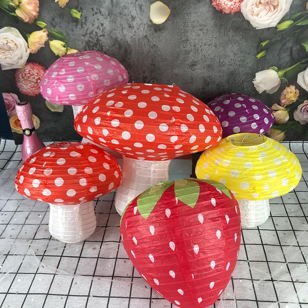 Jungle Party Decoration Carrot Mushroom Lanterns Folding Lampshades Carrot Easter Kids Girls Boys Happy Birthday Party Decors