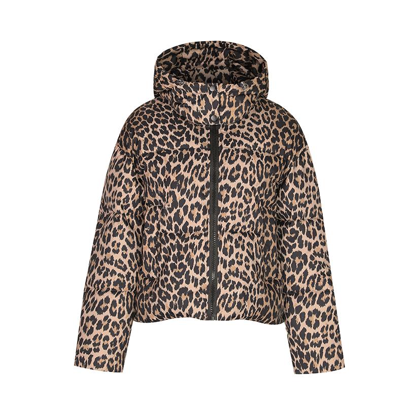 Make A Statement This Winter with Our Bold Leopard Print Loose-Fit Hooded Jacket for Women