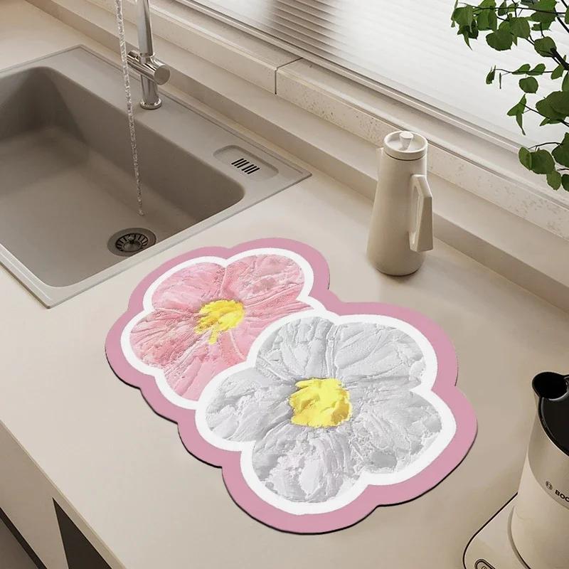 Kuchyňská odkapávací podložka Superabsorpční odkapávací rohož Kobereček Podložka na sušení nádobí Podložka na stůl Podložka na odkapávání kávy Kuchyňská rohož