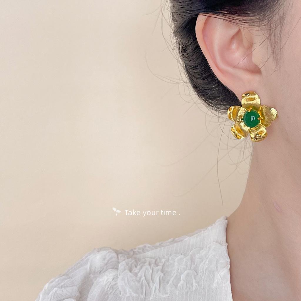 

Серьги-цветы в средневековом стиле, дворцовый стиль, изысканный стиль, легкая роскошь, стиль знаменитостей, преувеличенные украшения в гонконгском стиле