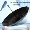24 Bones Automatic Solid color Umbrella for Men Women Large 3 Fold Windproof,Waterproof Sunshade Sun UV Protection Umbrellas