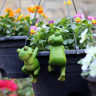 Saksı Kurbağa Heykelcik Reçine Kurbağa Saksı Dekorasyonu Çiçek Saksı Kenarı Asılı Kurbağa Bahçe Saksı Bitkileri Bonsai