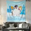 Frosty the Snowman Wall Tapestry Aesthetic Wall Hanging Printed Fabric Blanket Decorative Tapestries for Bedroom Living Room Home Decor