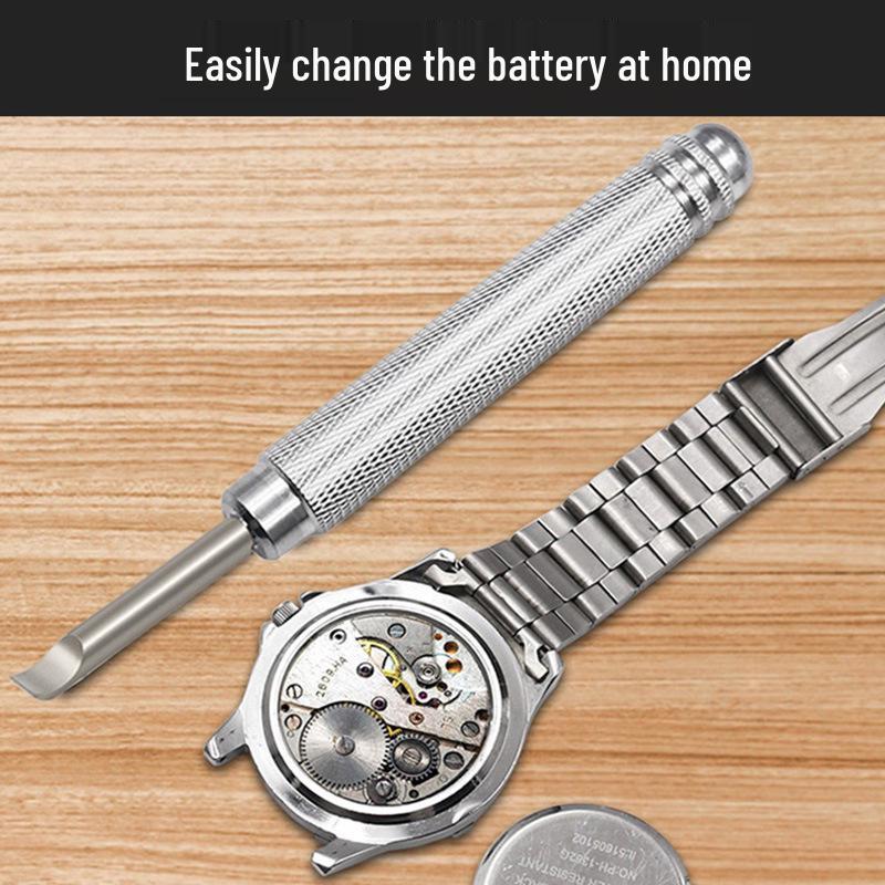 Aluminum Handle Watch Back Case Opener and Battery Replacement Pry Tool for Clock Repair