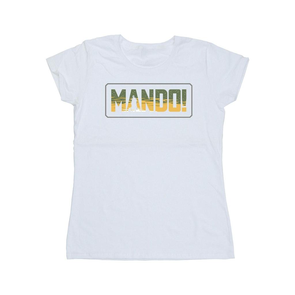 STAR WARS Womens/Ladies The Mandalorian Mando Cutout Cotton T-Shirt