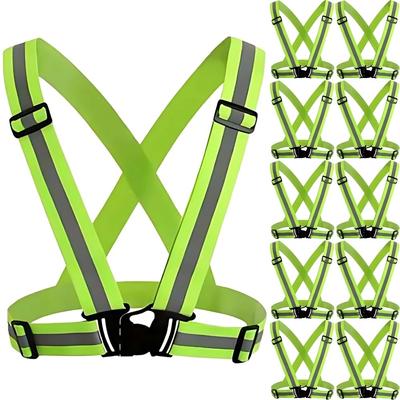 Chicer Reflective Safety Fluorescent One Size Fits for Jogging and Dog Walking High-Visibility Vest, Yellow, Most, Unisex, (10)