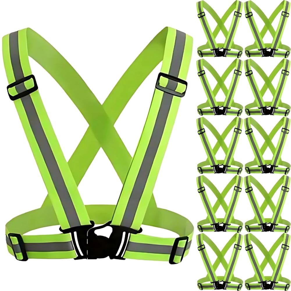 

Светоотражающий жилет безопасности Chicer, флуоресцентный, размер единый, подходит для бега и выгула собак, жилет повышенной видимости, желтый, большинство, унисекс, (10)