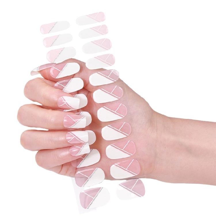 Wearable Gels Nails Stickers French Styles Nails Art Stickers Nails Polish Wraps Cured Gels Nails Strips