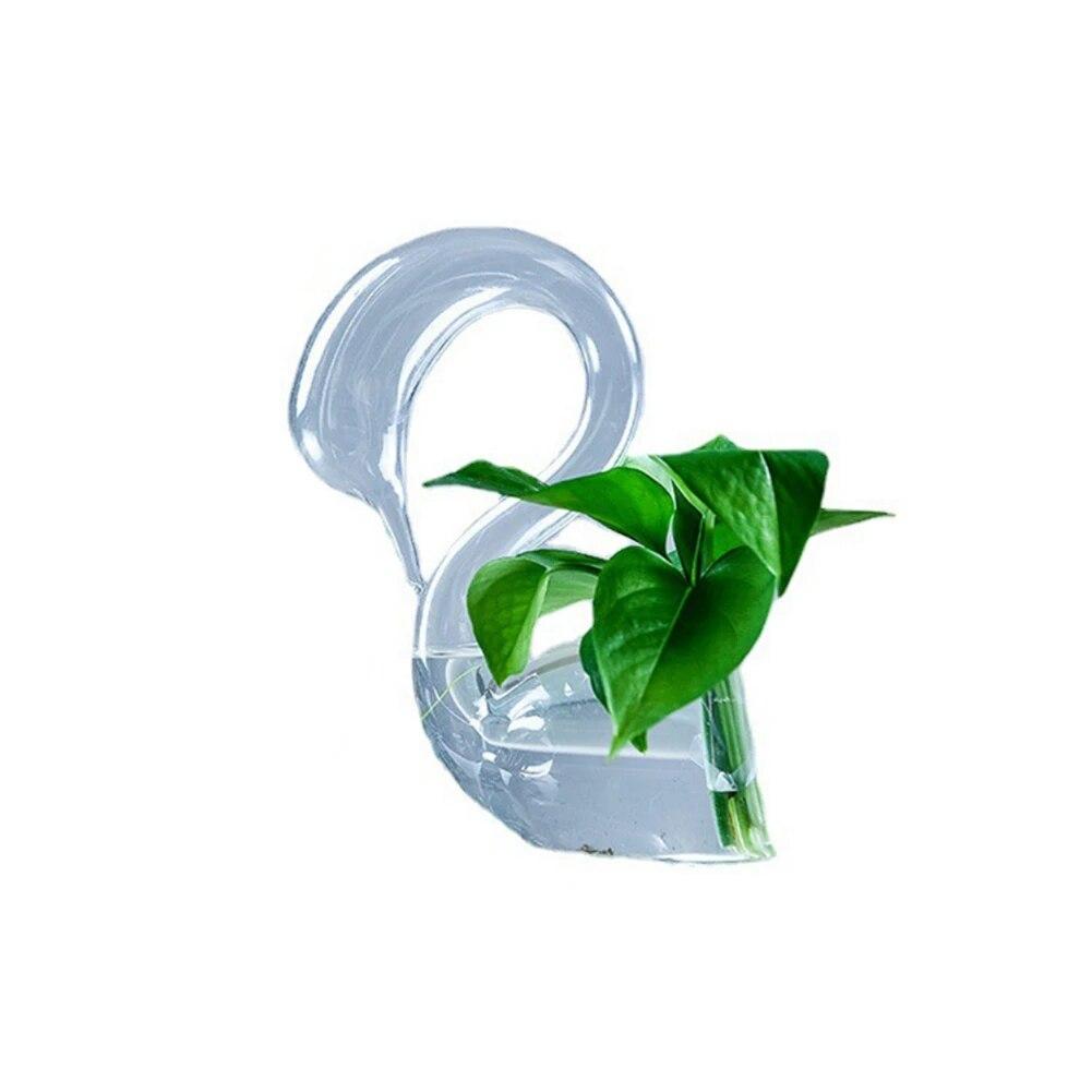Creative Home Swan Transparent Vase Lucky Pure Grace Decoration Valentine's Day Ornament