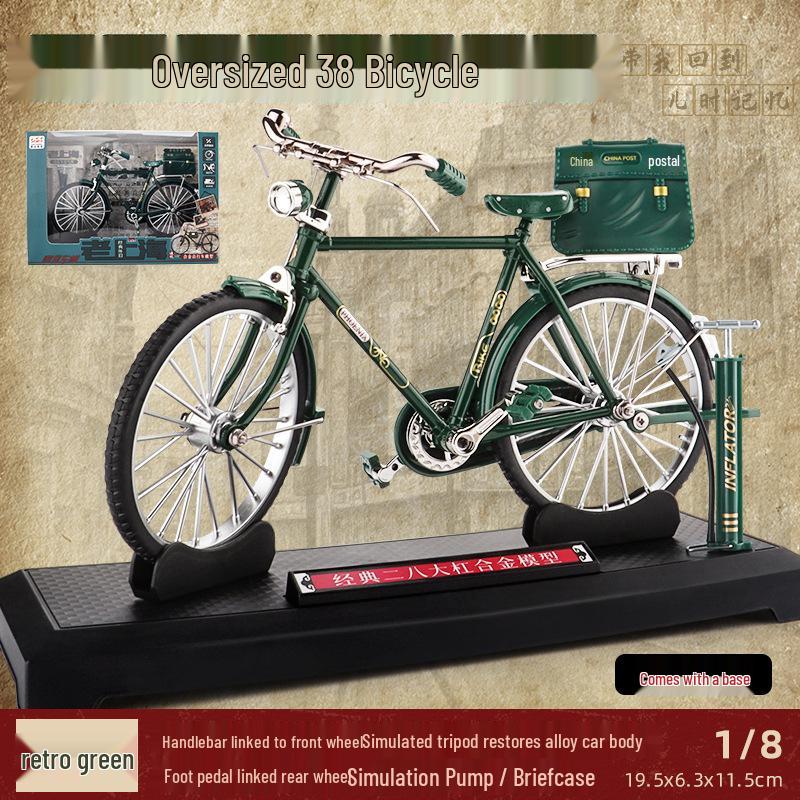 Retro Alloy 28 Bicycle Model Kit - Nostalgic DIY Ornament for Adults