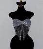 Sexy Mujer Geometric Sequin Mesh Crop Top For Nightclub And Music Festival