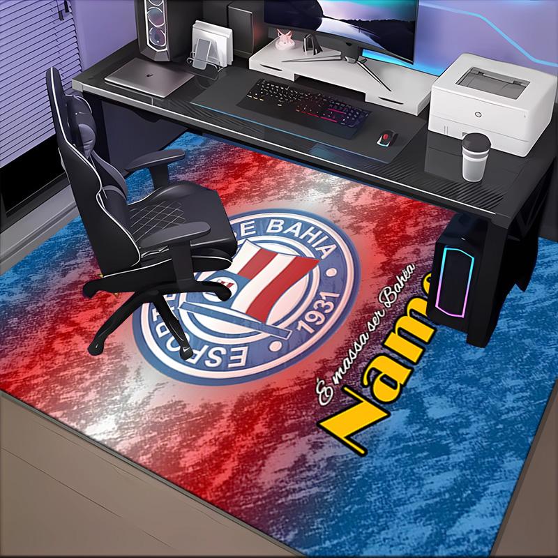 Custom Name Esporte Clube Bahia Crest Rug Game Carpet, Floor Mat for Bedroom Living Room Entryway Rug, Home Decor Idea Gift for Christmas birthday