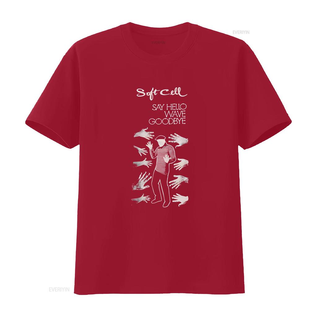 NWOT Soft Cell Say Hello Wave Goodbye T-shirt Stor VTG Ny stil med Tainted Love-design vintage Tvättade designkläder