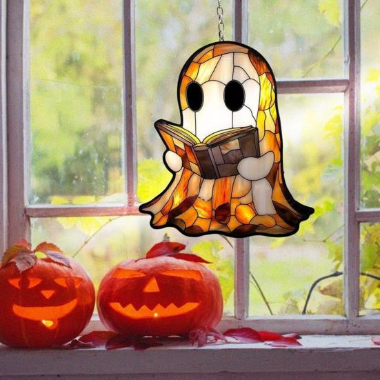 Ghost Sun Catcher Acrylic Bright Color Lampshade Pendant Halloween Party