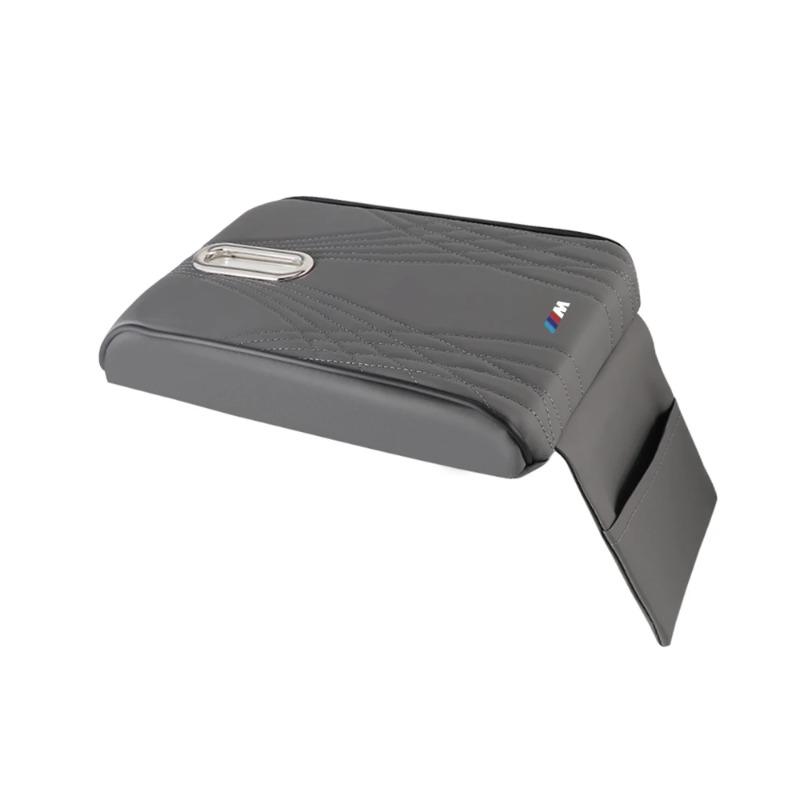 Car Armrest Cover PU Leather With Tissue Storage Memory Foam Height Pad Auto Center Armrest Protective Cushion Support For BMW