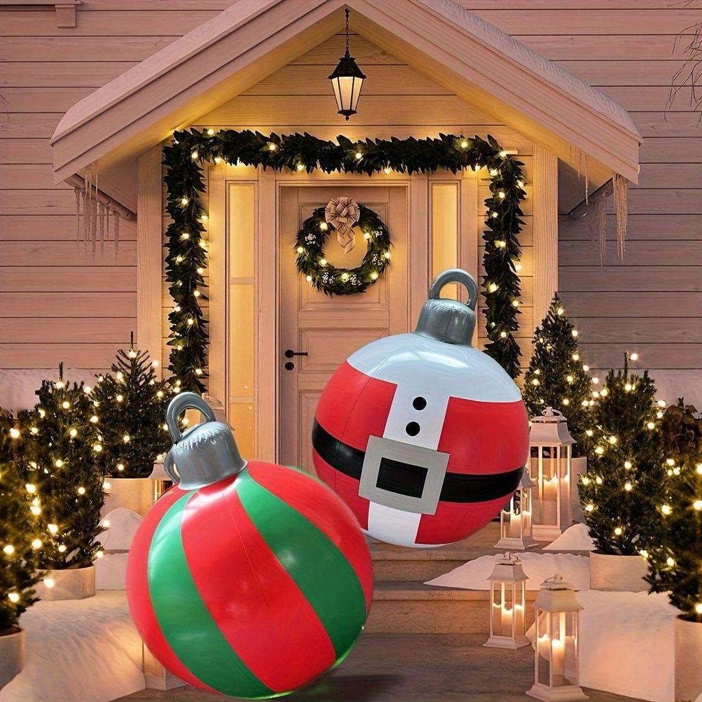 New Plastic Inflatable Christmas Ball - Holiday Decor Ball with Thickened Eco-Friendly PVC