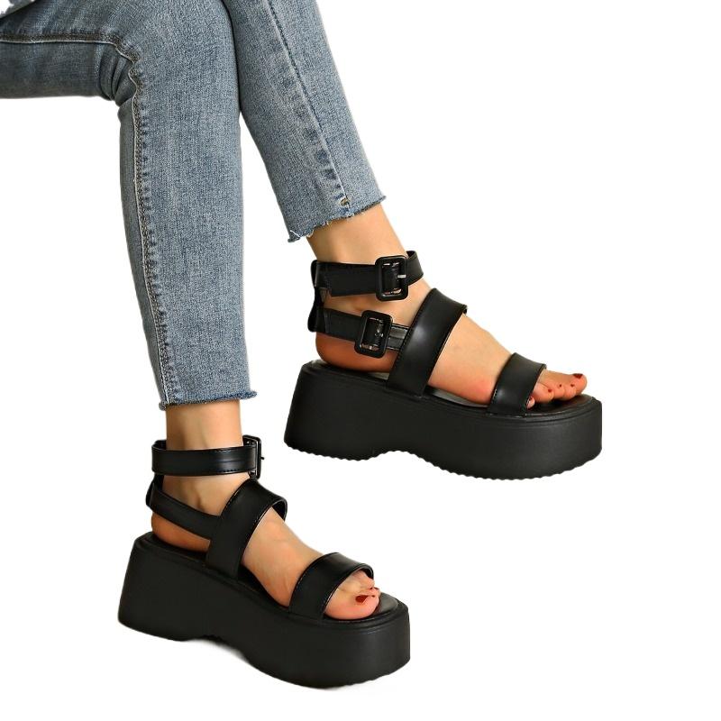 Fashion 2025 Summer Open Toe Women's Sandals Fashion Buckle Strap New Plus Size Casual Comfortable Best Seller Platform Sandals Zapatos