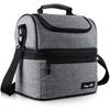 Insulated Lunch Box - Hap Tim - Medium Size - Grey - Double Compartment - Contemporary Design
