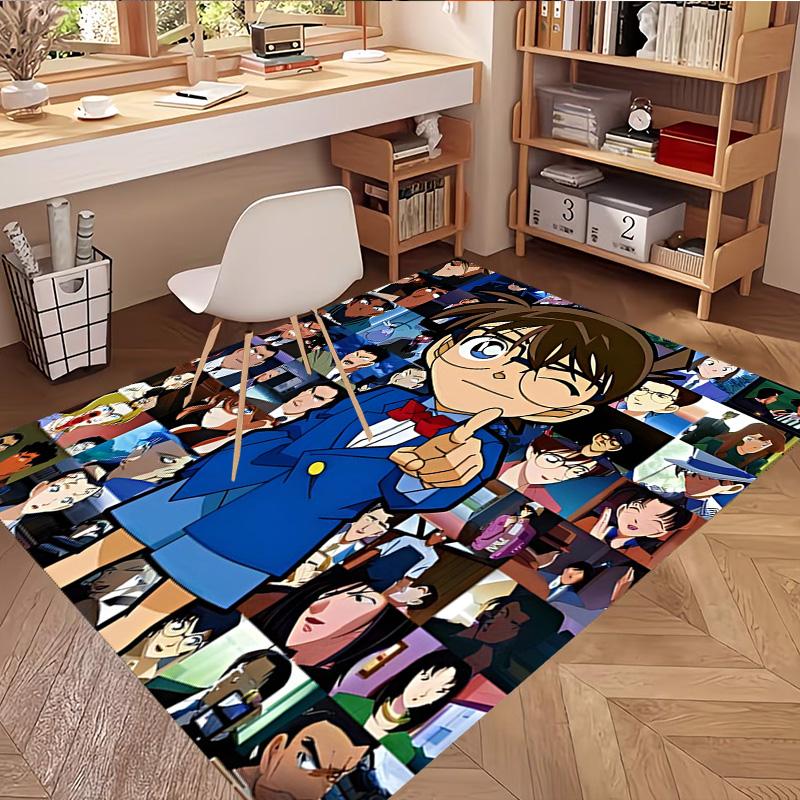 Detective Conan Print Rug, Washable Floor Carpet, For Entryway Dorm Laundry Room Office Study, Home Decor Birthday Christmas Gift
