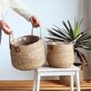 Nordic Rattan Floor Flower Pot Basket - Large Woven Cover for Decorative Monstera Plant