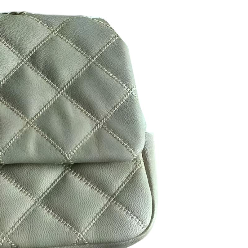 Tory Burch Willa Plaid Quilted Flap Chain Leather Crossbody Shoulder Bag Large Women Bags White 148244-724